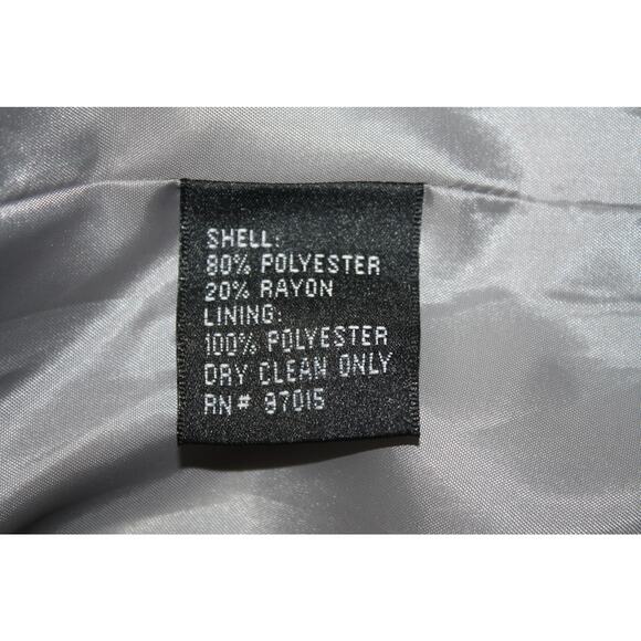 Signature by Larry Levine 8 Women's Blazer Double Gray Teal Stripes One Button - Picture 6 of 6